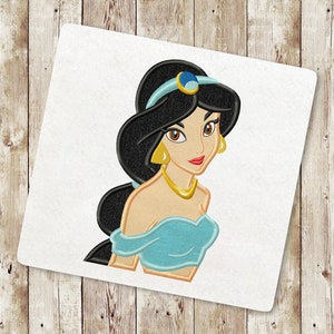 Arabian Princess Applique Embroidery Design, Baby Girl Birthday Applique Embroidery Designs, Instant Download, 027