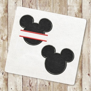 Mouse head Applique Embroidery Design, Mouse head split Machine Embroidery Designs, Head split Applique Design, Instant Download 048