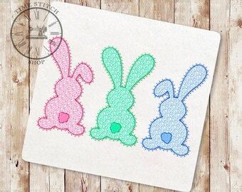 Drei Hasen Stickmuster, Skizze Osterhase Stickdatei, Oster Baby Skizze Stickdatei, Instant Download, 244