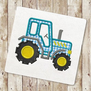 Tractor Applique Embroidery Design, Farm Tractor Machine Embroidery Designs, Applique for boys Embroidery Designs, Instant Download, 078