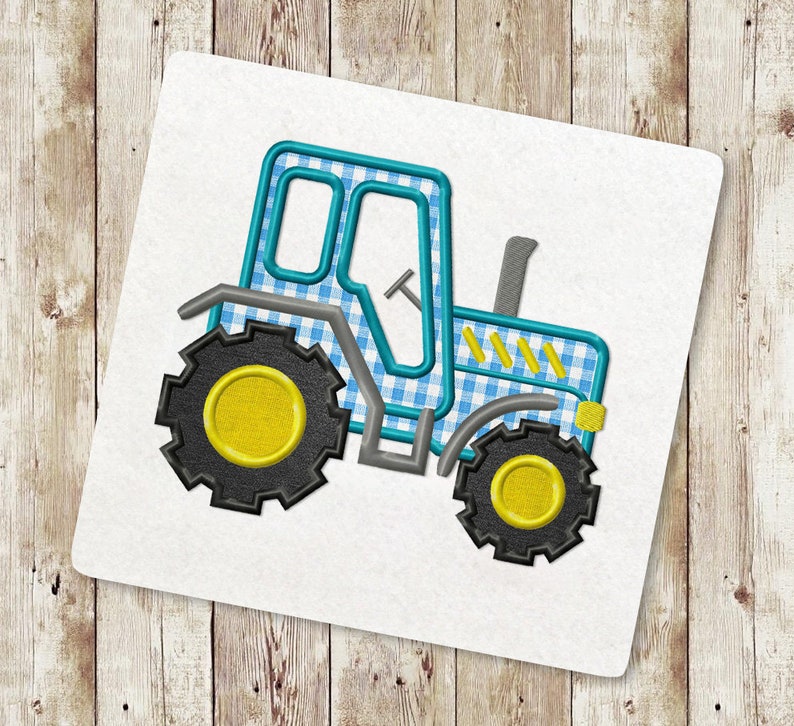 Tractor applique embroidery design farm tractor machine  etsy