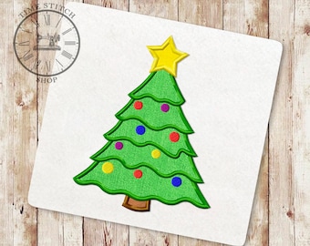 Christmas tree Applique Embroidery Design, Holiday Applique Embroidery Designs, Christmas lights Embroidery Designs, Instant Download, 076