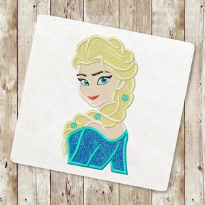 Princess Applique Embroidery Design, Baby birthday Applique Embroidery Design, Ice Queen Machine Embroidery Design, Instant Download, 017