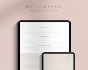 Digital daily journal, Digital gratitud journalDigital diary 2022, Digital journal for ipad, Morning journal, Digital planner journal daily