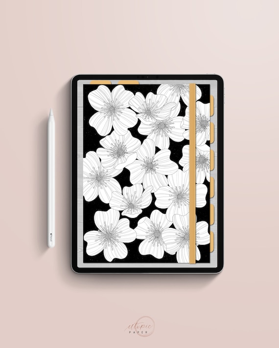Cuaderno Digital flores, Libreta digital Puntos, Libreta para apuntes, Libreta hipervínculos, Bullet journal Diginal, Libreta para bullet