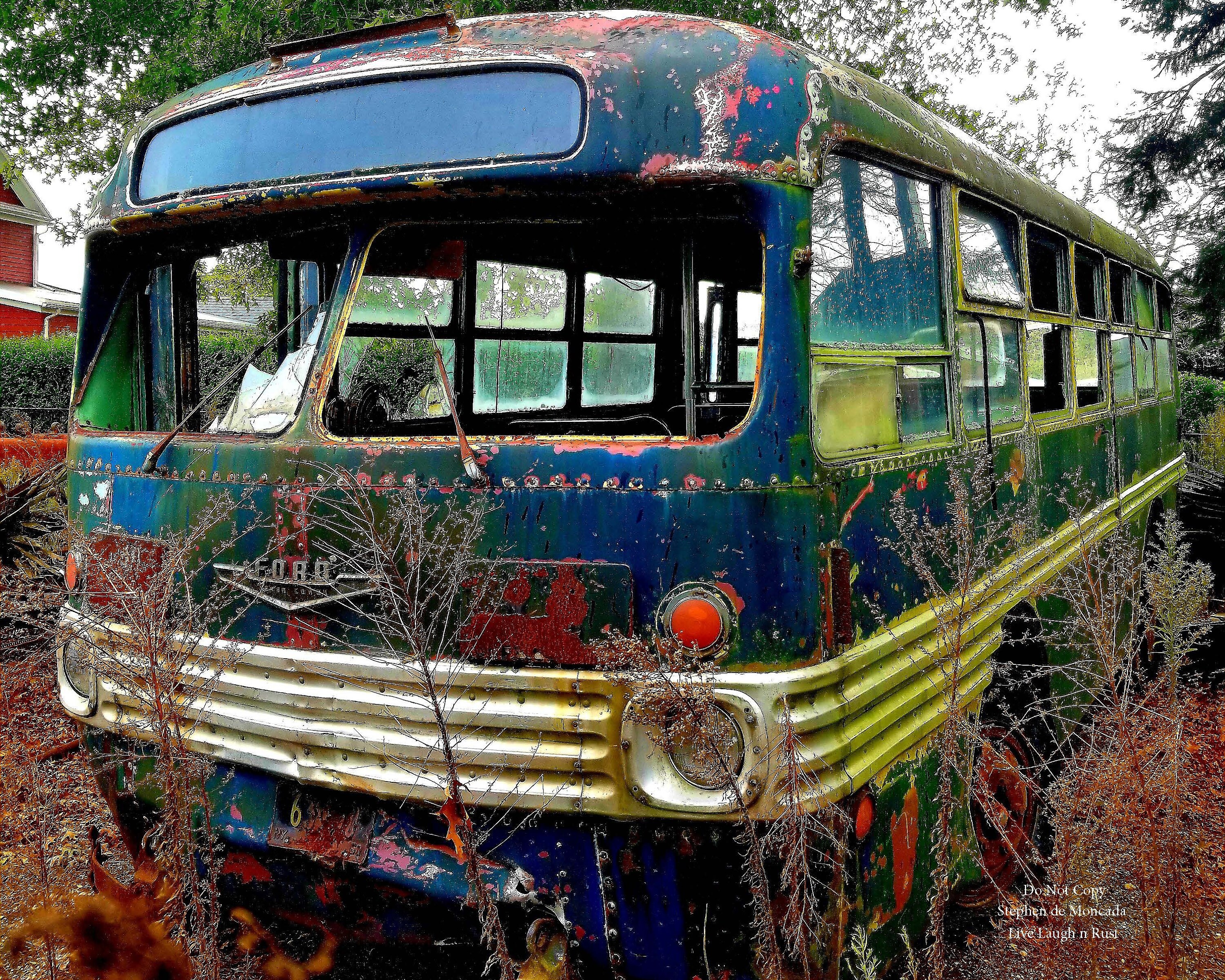 Abandoned Transit Bus in A Field-photo - Etsy