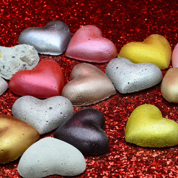 Heart Shaped Concrete Table Decor, Scatter, Valentine's Day, Anniversary Gift, Different Colours