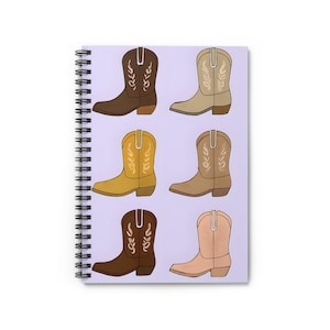 Cowboy Boots Spiral Notebook - Perfect for School, Journaling, Gifts, Country Theme, Western Decor