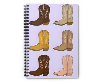 Cowboy Boots Spiral Notebook: Western Theme Journal, 6x8"