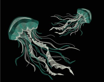 Embroidery Jellyfish Etsy