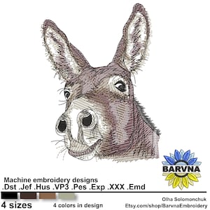Donkey Machine embroidery designs, Animals embroidery, embroidery design for machine, Instant download
