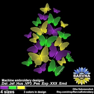 Butterflies Machine embroidery designs, Instant download
