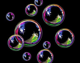 Soap Bubbles Machine Embroidery Design, Playful Bubbles Embroidery Files (Digital Download)
