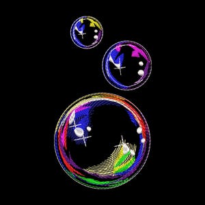 Diseño de bordado a máquina de burbujas de jabón, divertidos archivos de bordado (descarga digital)
