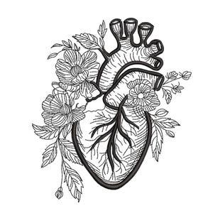 Floral Heart Machine Embroidery Design, Realistic Love Embroidery File (Instant Download)