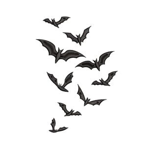 Flying Bats Embroidery Design: Halloween Machine Embroidery (Digital Download)