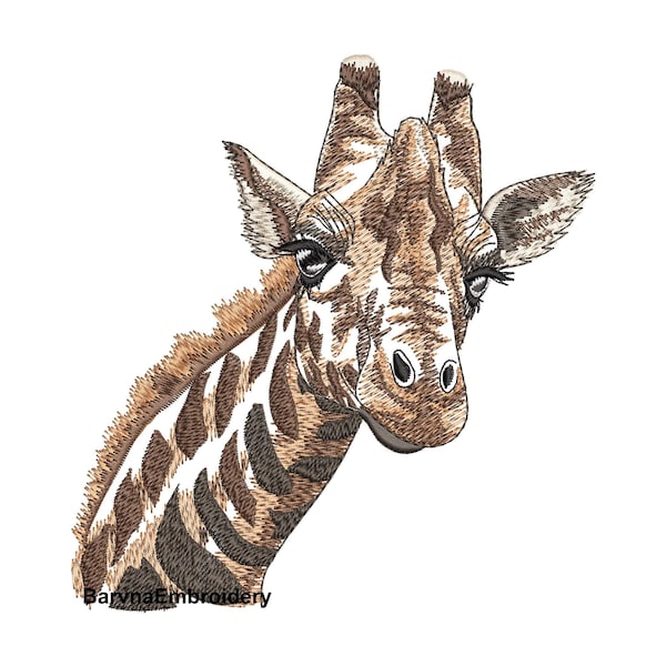 Giraffe machine embroidery design, Animals embroidery, instant download