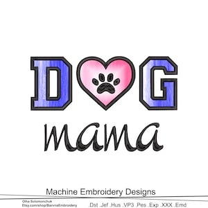 Dog Mama Applique Machine embroidery designs, Instant download
