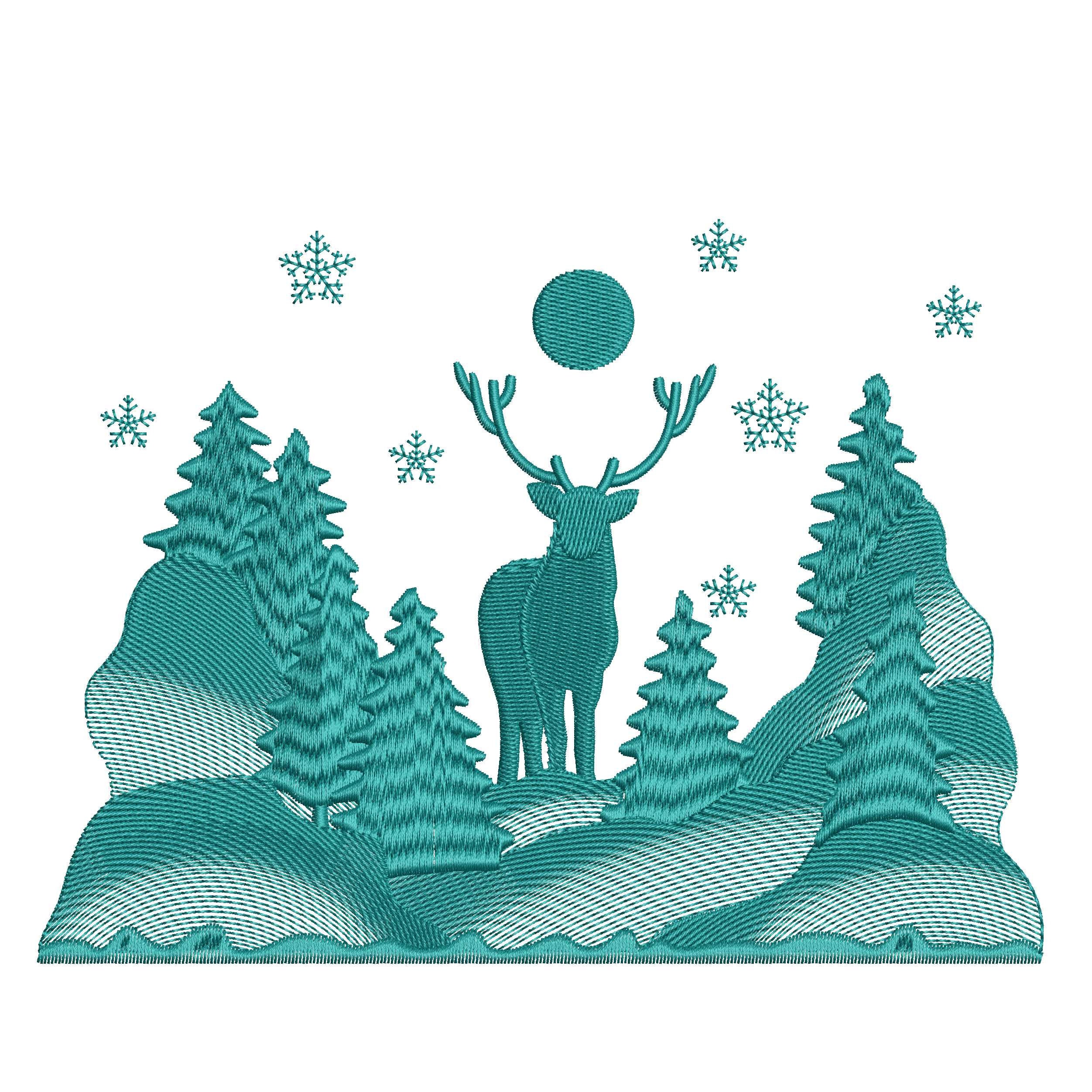 Christmas Embroidery Designs for Machine Winter Landscape Etsy UK