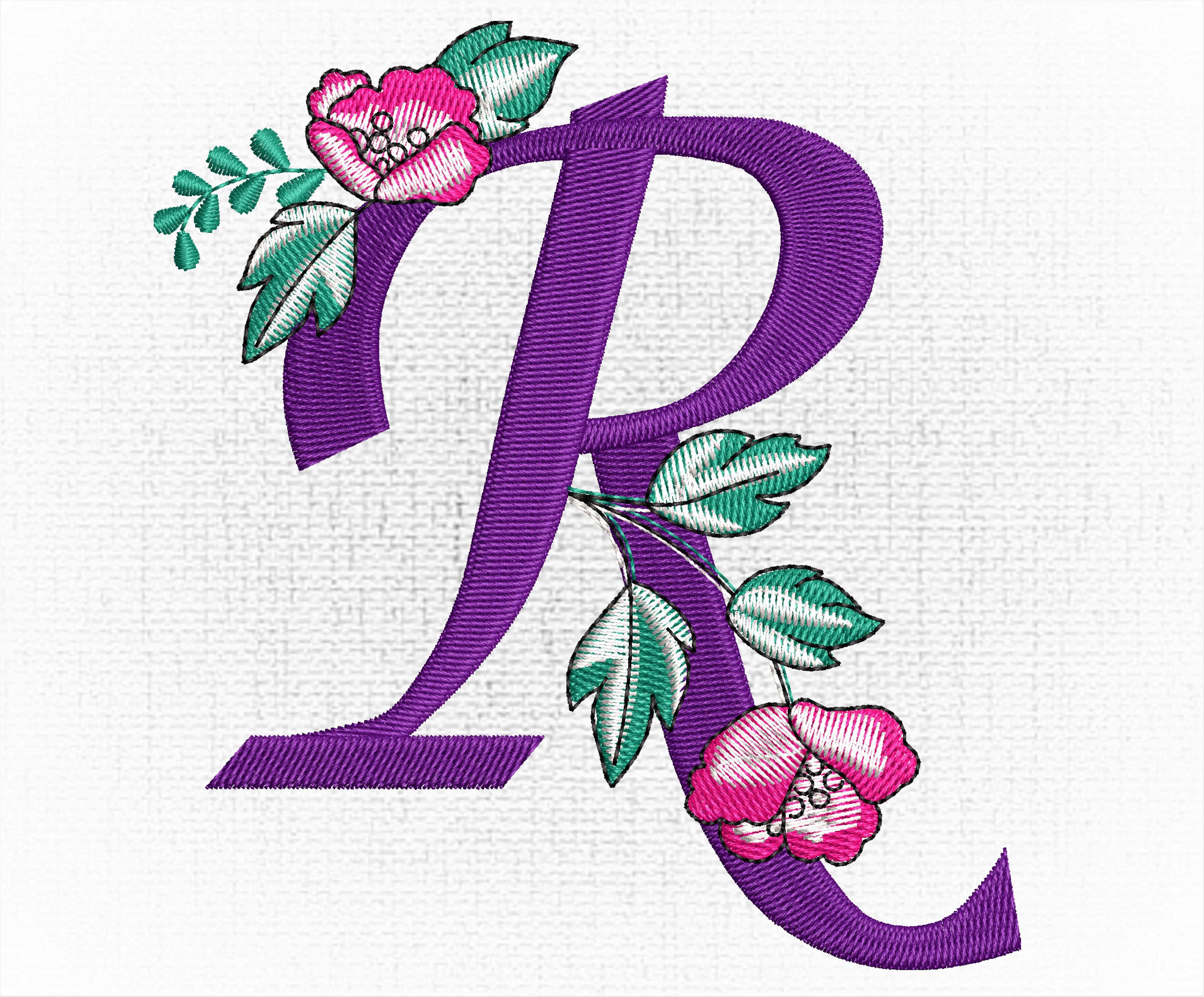 Monogram Letter R Machine embroidery designs Embroidery font Etsy