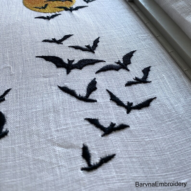 Flying bats Embroidery designs for machine, Halloween embroidery designs, Instant download