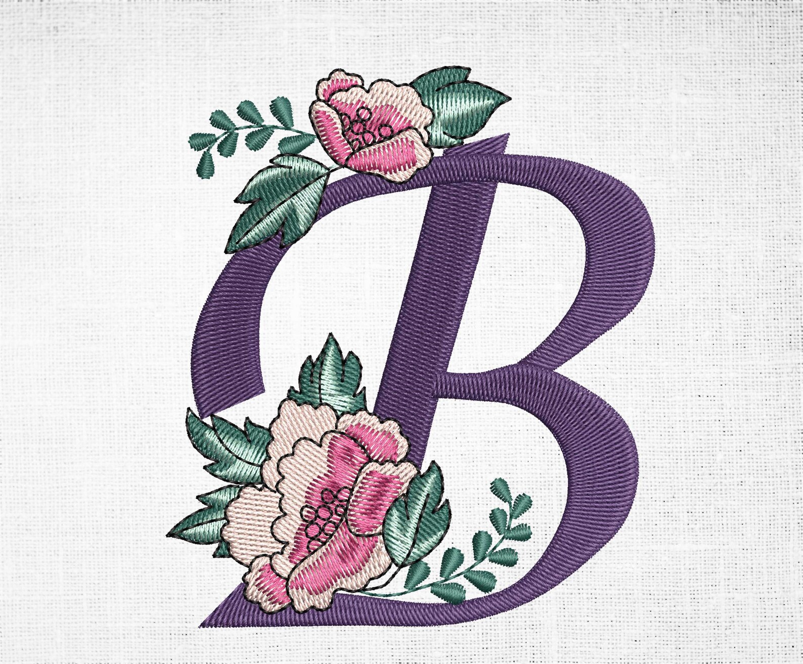 Monogram Letter B Machine embroidery designs Embroidery font Etsy