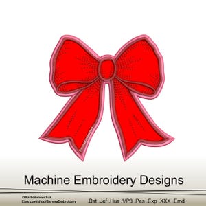 Bow Applique Machine embroidery designs, Bow embroidery files, Instant download