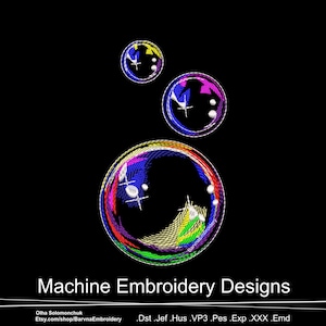 Soap Bubbles Machine embroidery designs, Bubbles embroidery files, Digital download