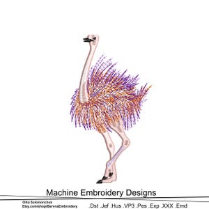 Ostrich bird Machine Embroidery Designs, Instant download