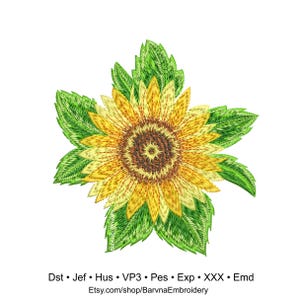 Sunflower embroidery design for machine, Flowers embroidery design, Instant download