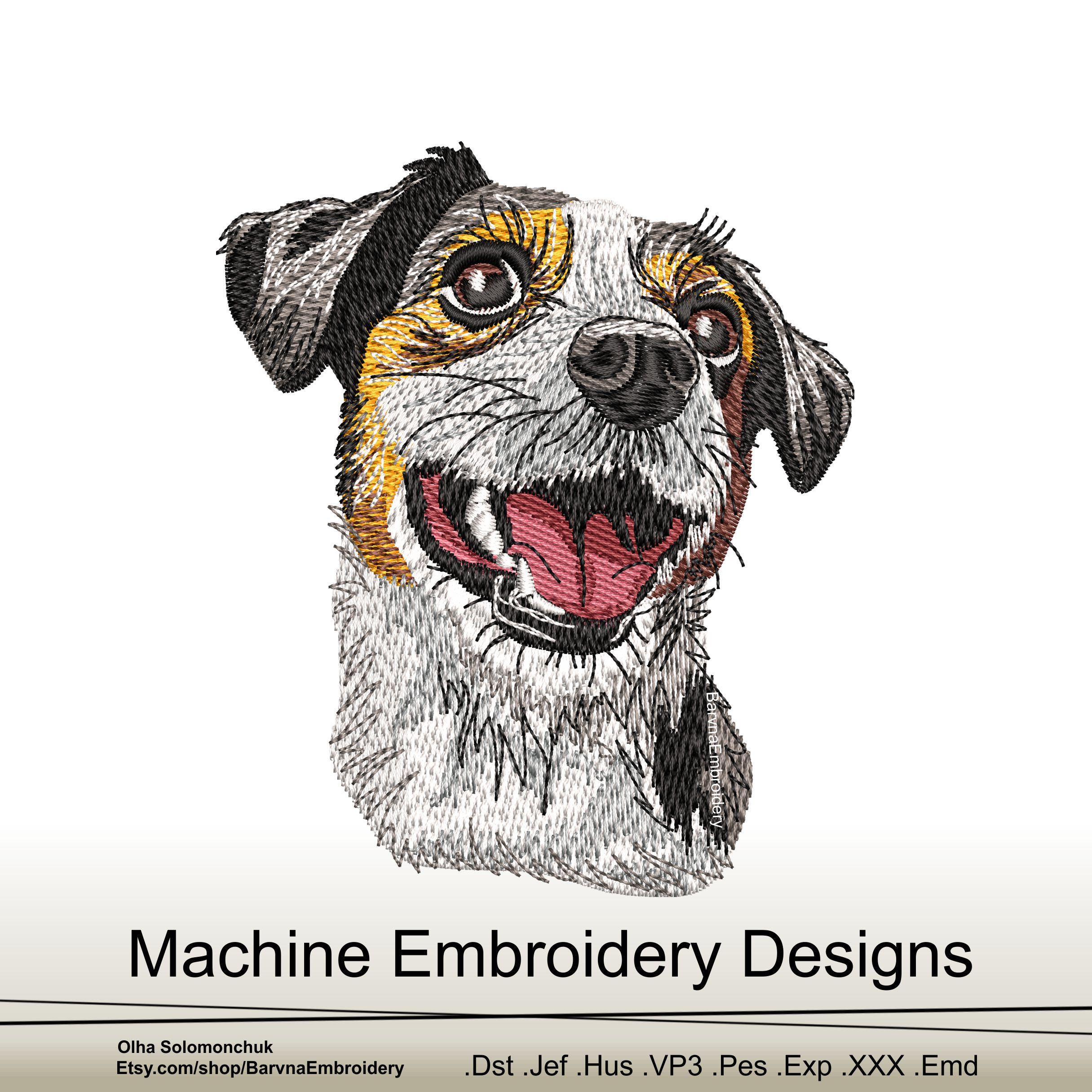 Jack Russell Terrier Embroidery Design for machine, Patch Dog embroidery designs, Instant download