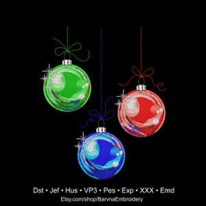 Christmas balls Machine embroidery designs , Christmas embroidery design, Instant embroidery