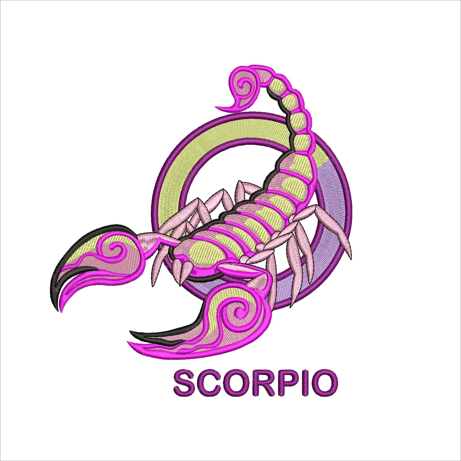 Scorpio Machine Embroidery Designs Zodiac Sign Embroidery Etsy