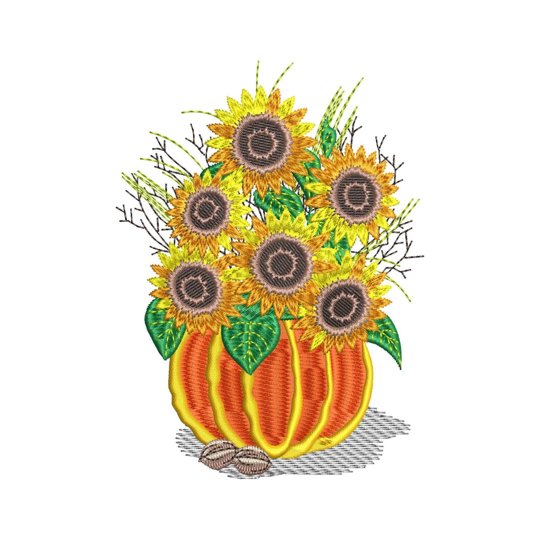Machine Embroidery Designs Fall Embroidery Designs Pumpkin Etsy