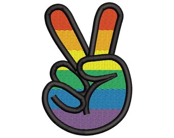 Pride patch Machine embroidery designs, Peace sign embroidery design, Instant download