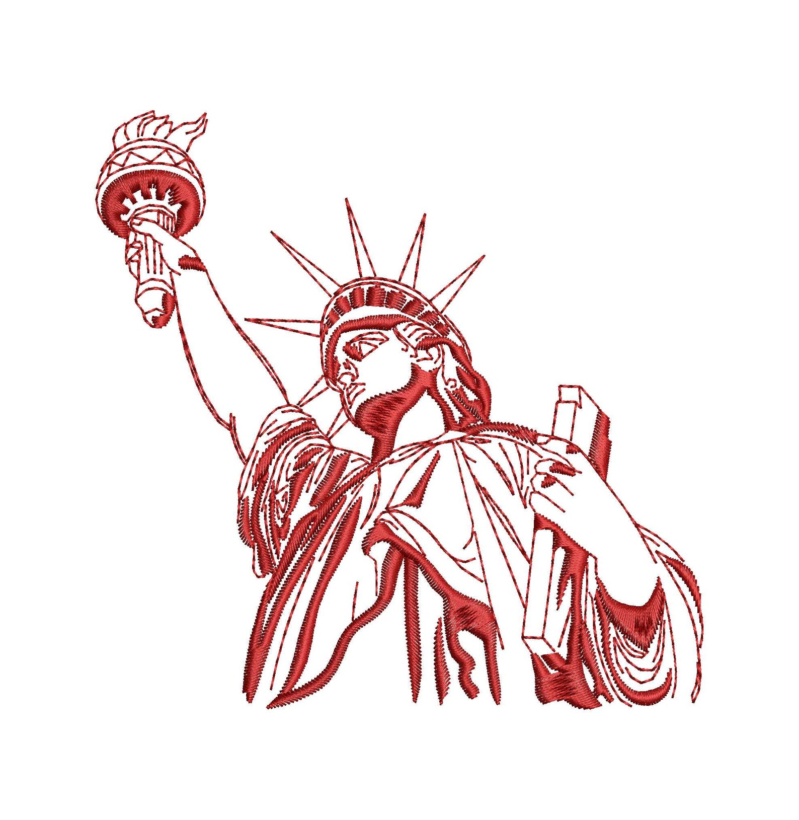 Statue of Liberty Machine Embroidery Designs USA Embroidery Etsy