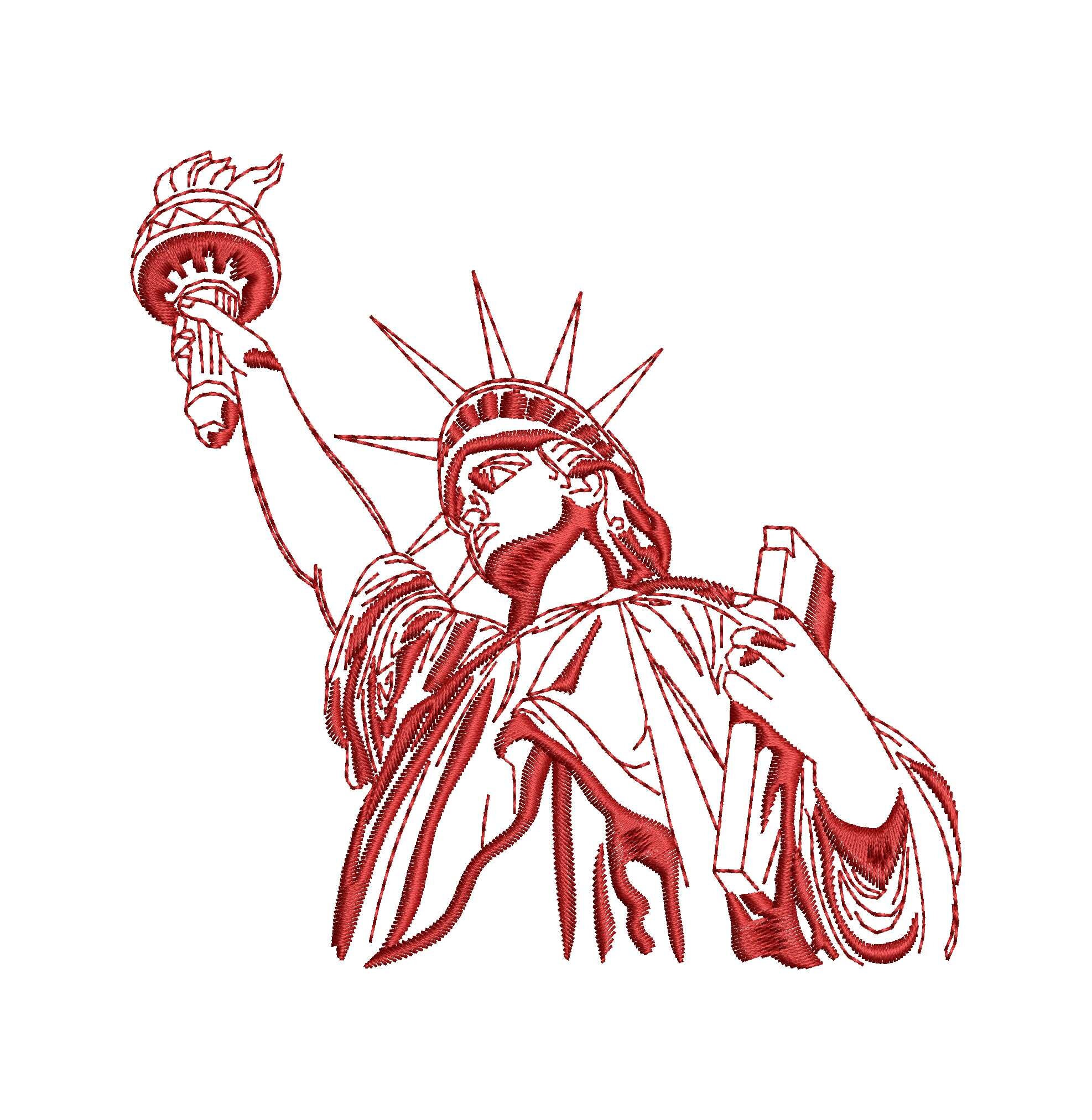 Statue of liberty machine embroidery designs usa embroidery  etsy Statue of liberty machine embroidery designs usa embroidery  etsy