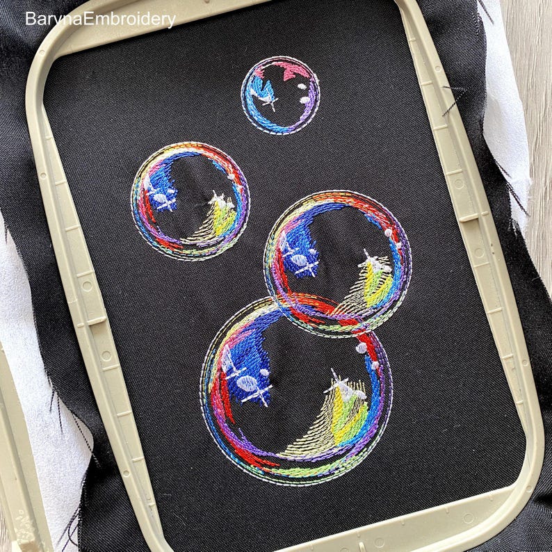 Bubble Machine Embroidery Design Set, Set of Four Bubble Embroidery ...