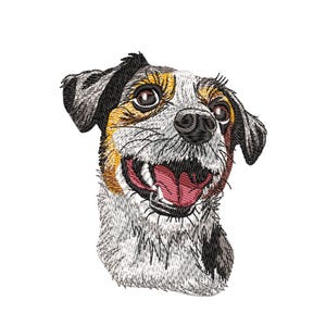 Diseño de bordado de Jack Russell Terrier para máquina, diseños de bordado de perros tipo parche, descarga instantánea