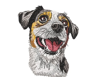 Jack Russel Terrier Stickdatei, Maschinenstickerei, Patch Hund Stickdatei, sofortiger Download