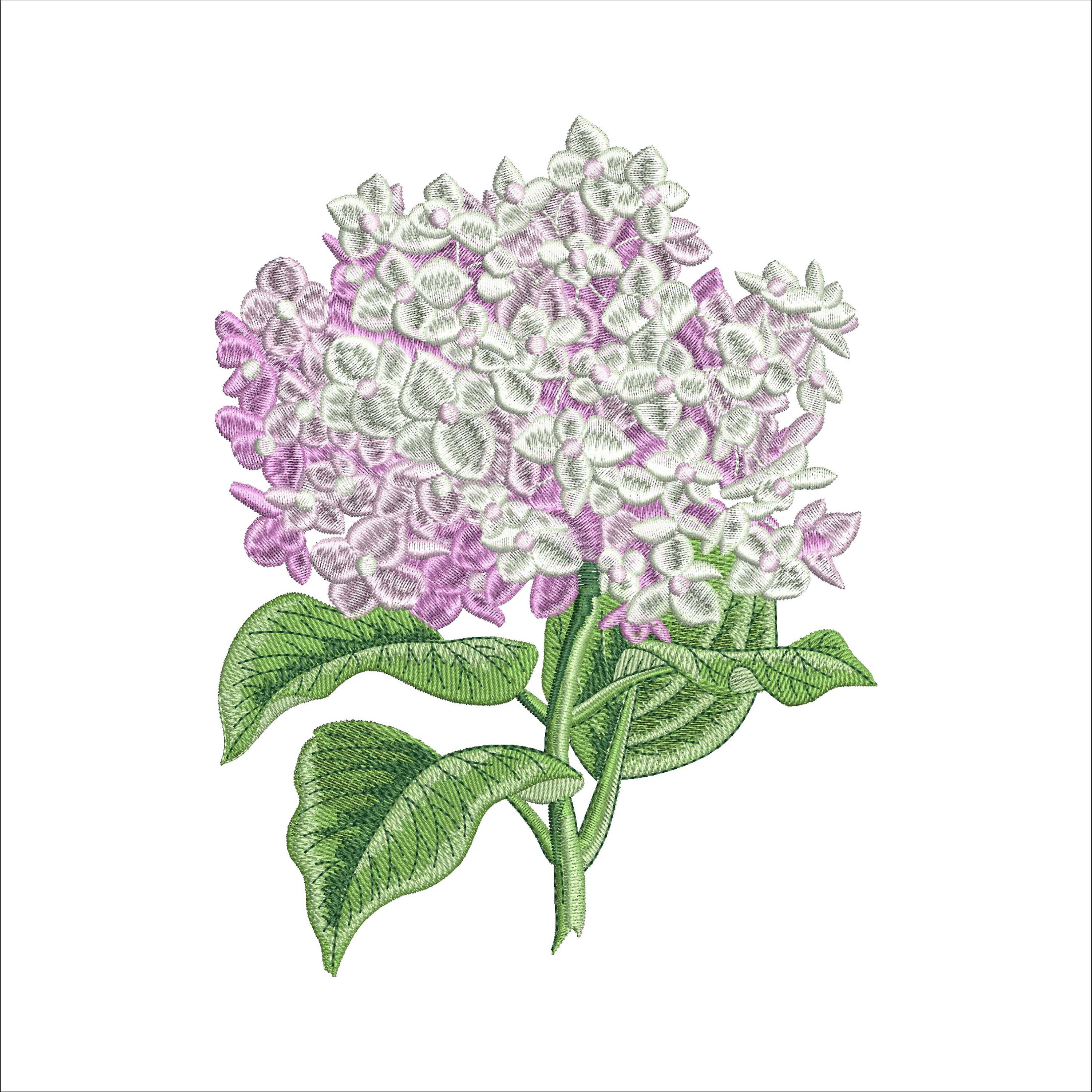 Hydrangea Machine Embroidery Design: Floral Embroidery