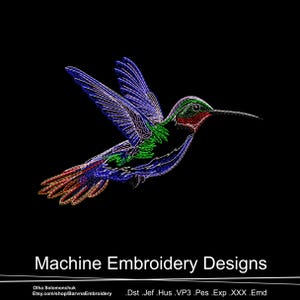 Hummingbird Machine embroidery designs, Birds embroidery files, Instant download
