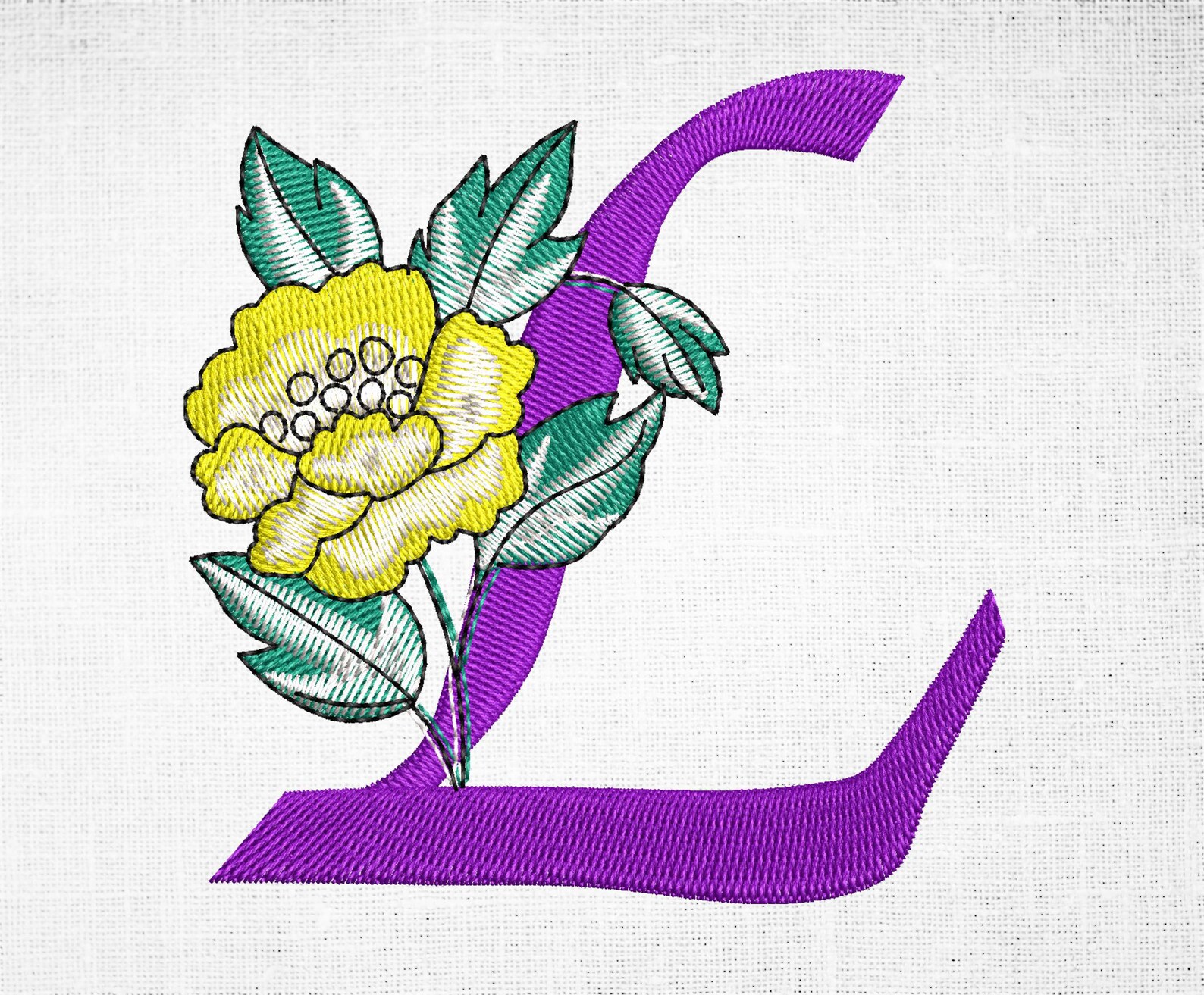 Monogram Letter L Embroidery