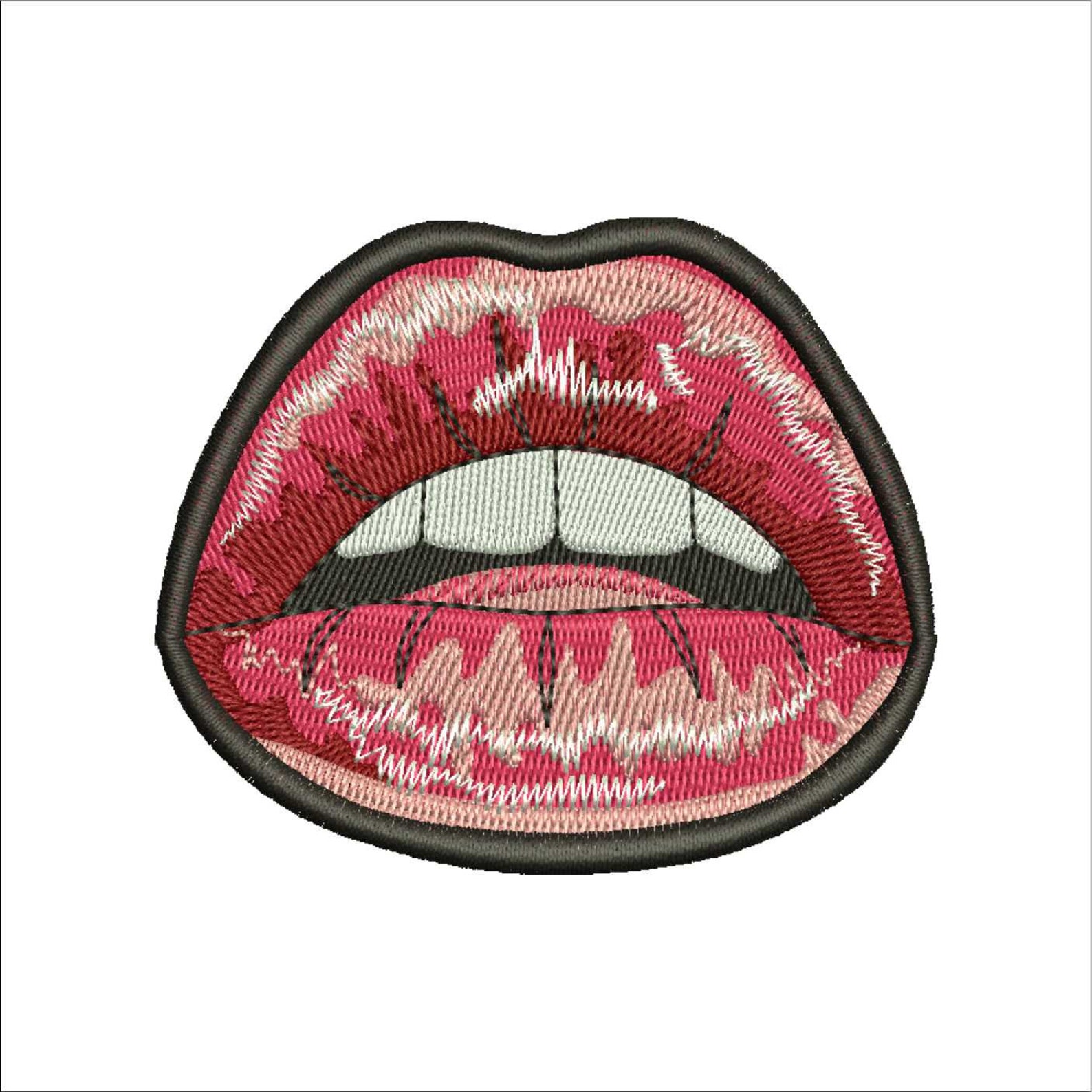 Lips Machine embroidery designs lips patch Kiss embroidery Etsy