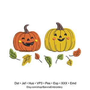 Pumpkin Machine Embroidery designs, Fall embroidery files, Digital download
