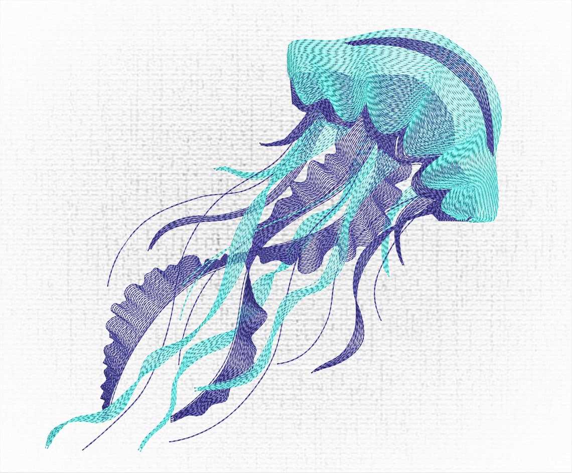 Jellyfish machine embroidery designs embroidery design for  etsy