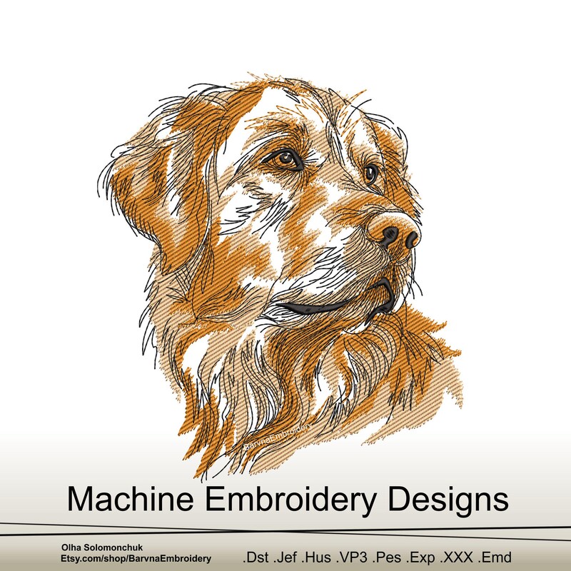 Machine Embroidery Designs Golden Retriever - Etsy