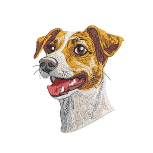 Jack Russell Terrier-borduurontwerp voor machine, borduurontwerpen patchhond, Instant download