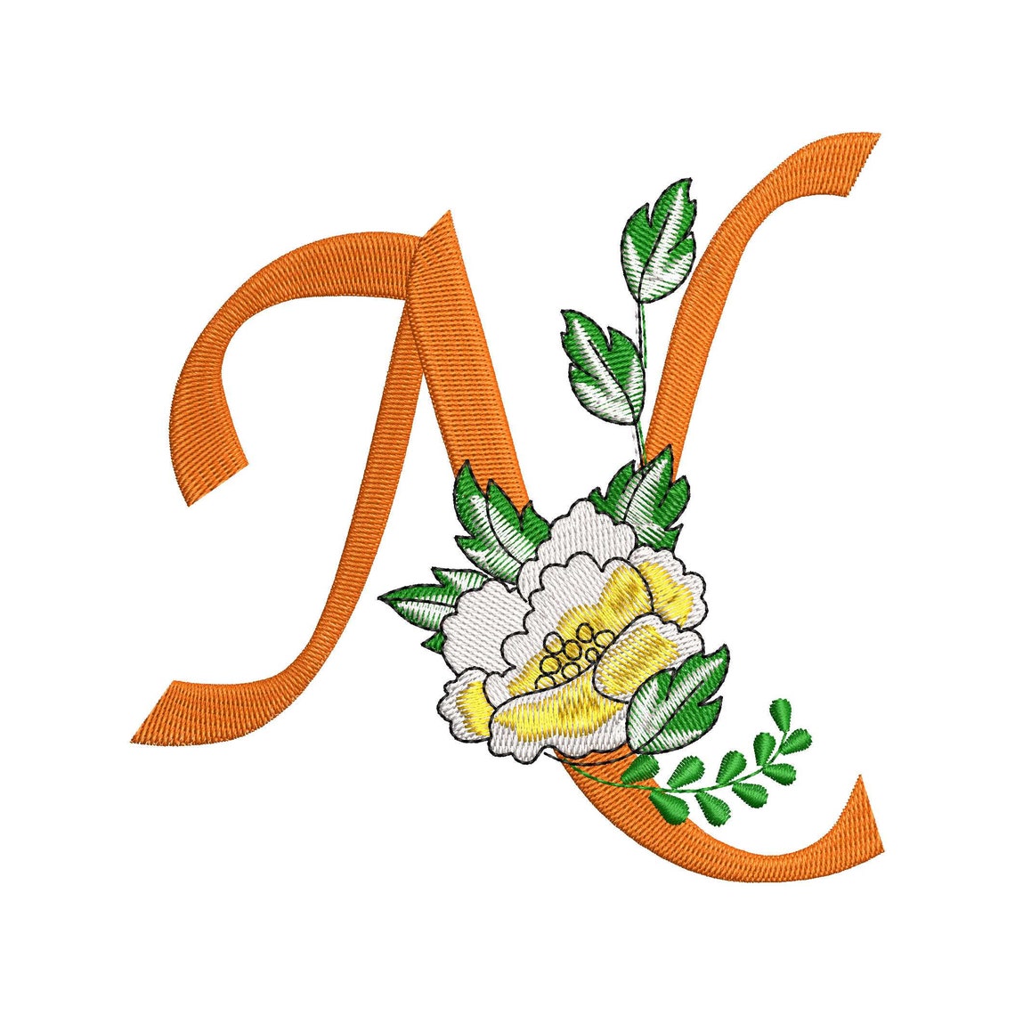 Monogram letter n machine embroidery designs embroidery font  etsy