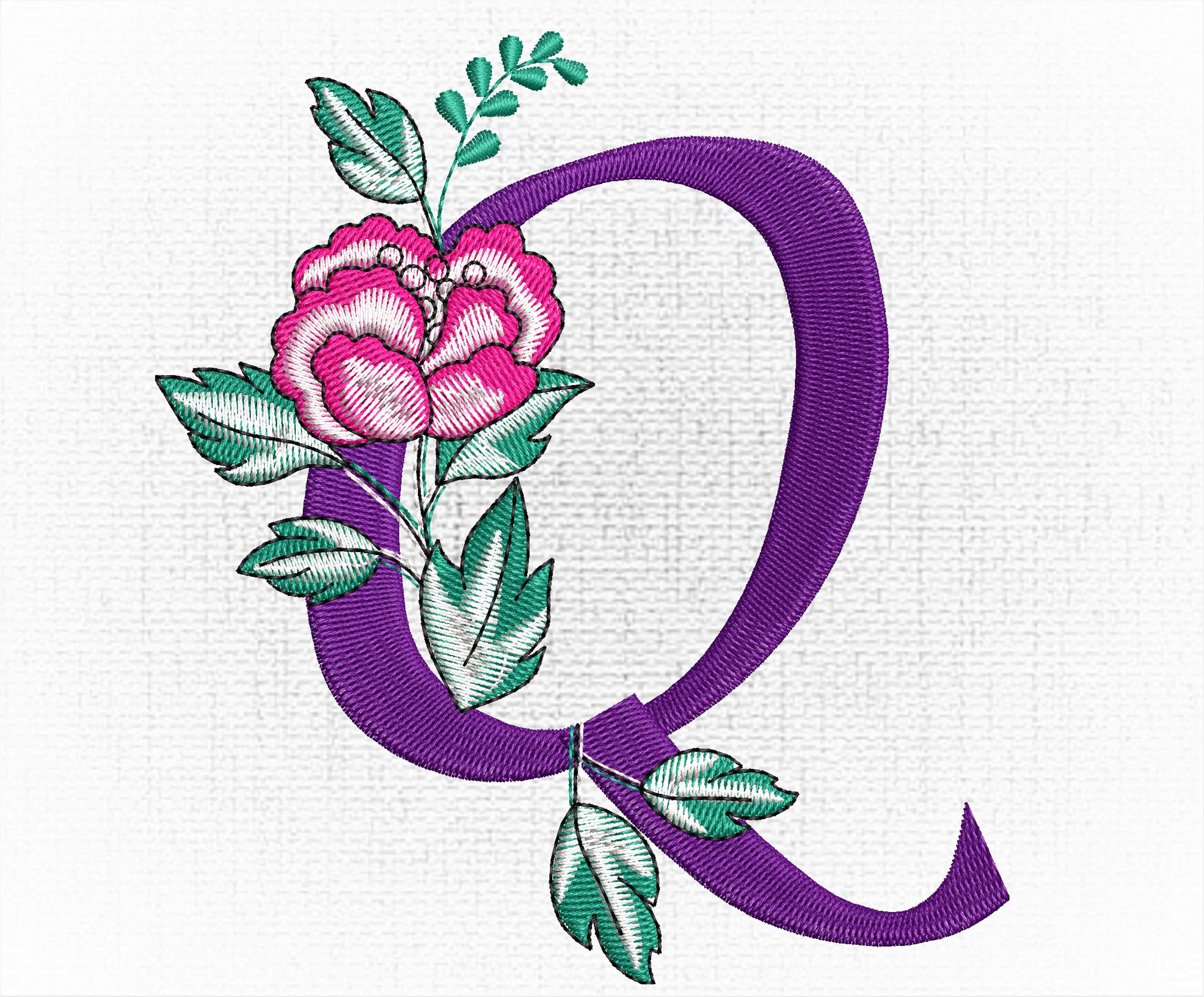 Monogram letter q machine embroidery designs embroidery font  etsy Monogram letter q machine embroidery designs embroidery font  etsy